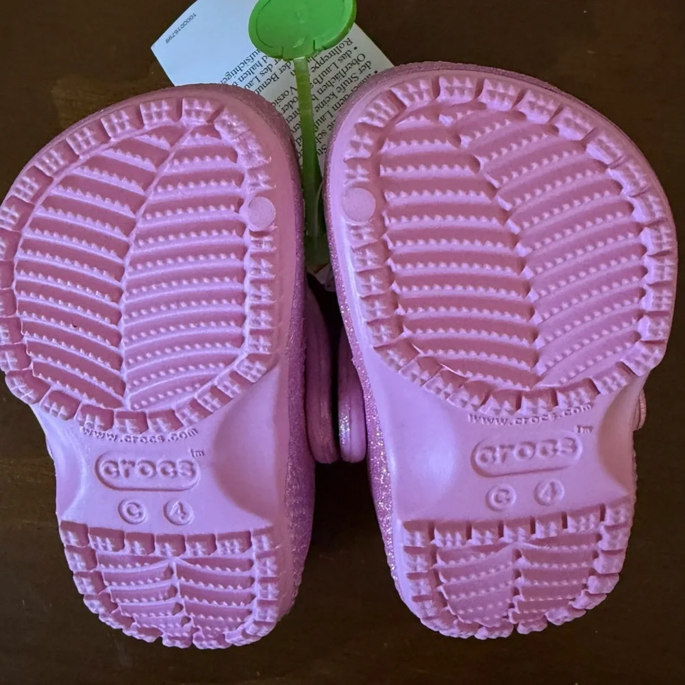 Crocs Kids' Sparkle Clogs in Pink - Picture 6 of 7